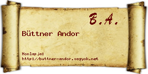 Büttner Andor névjegykártya